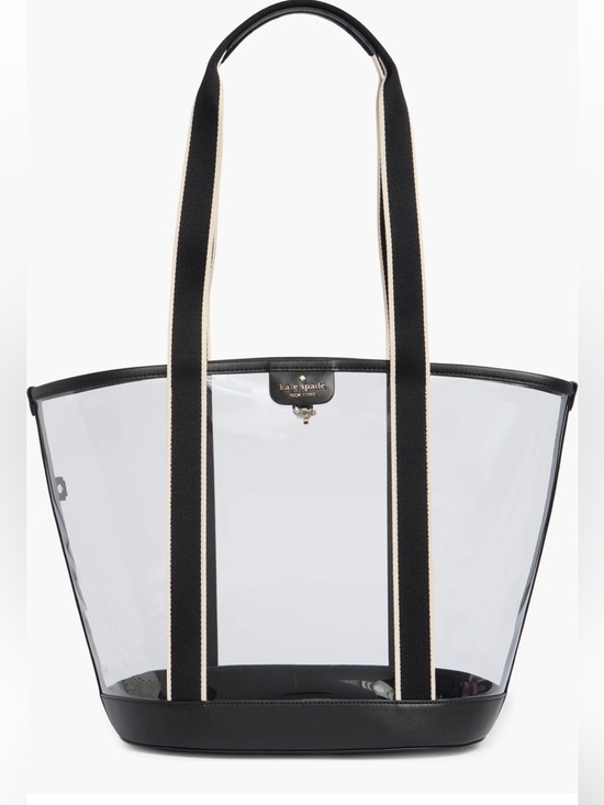 kate spade Handbags - KATE SPADE clear tote with black and cream-trimmed straps NWT